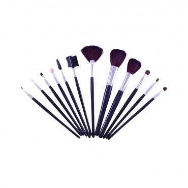 12 Pcs Makeup Brushes Set Eye Shadow Eyebrow Powder Brush with PU Storage for Case for Facial Cosmetic Tools (Buttons)